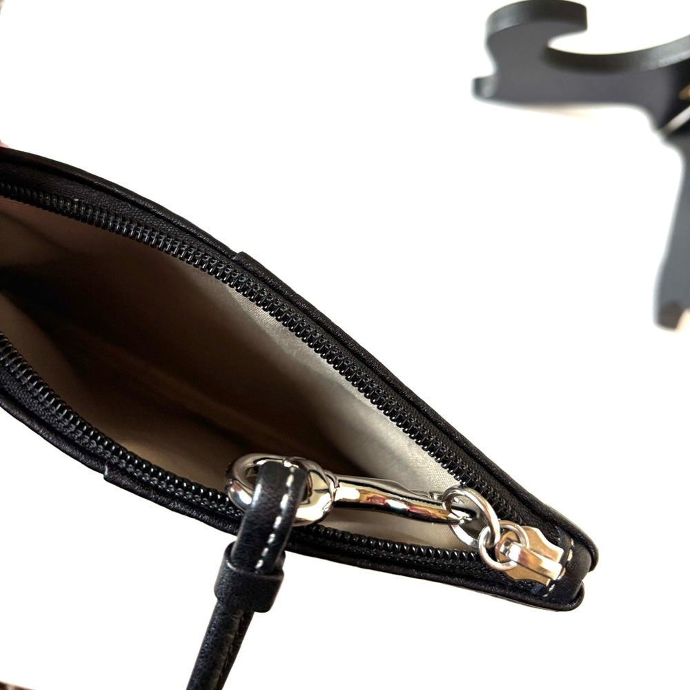 COACH Black Pebbled Leather Wristlet - Picture 3 of 3